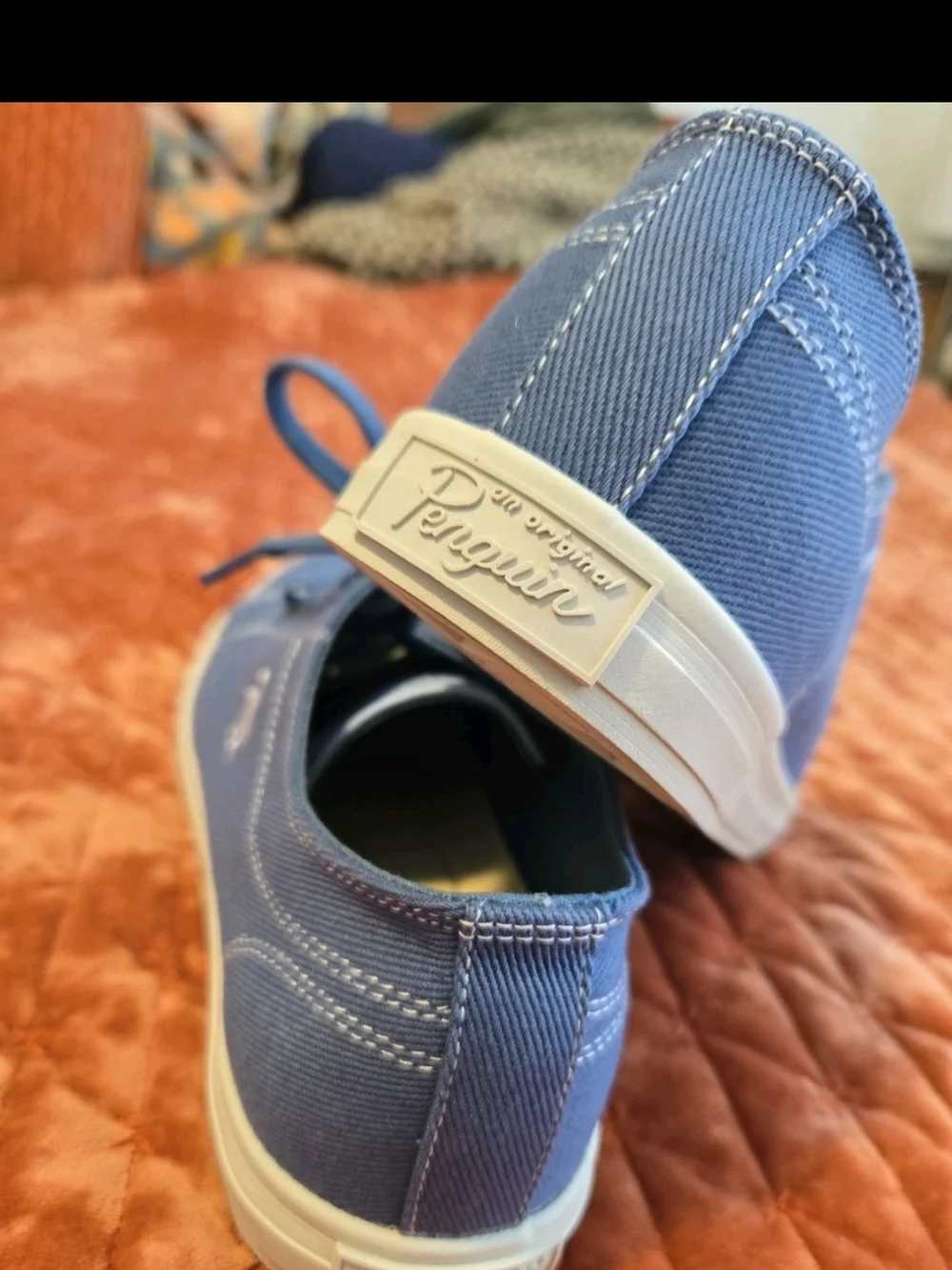 Men's 9.5 PENGUIN Low-Top Fabric Sneakers in Slate Blue,xlnt.cond.